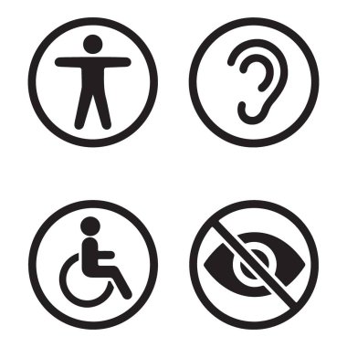 Engellilik Bilinci ve Kapitalizm İçin Evrensel Erişilebilirlik Vektörü Simgeleri