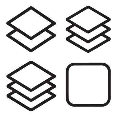 Uygulamalar için Katman Arayüzü Simgesi Tasarım Ögelerini Ört