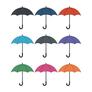 Renkli Şemsiyelerin Koleksiyonu: Çeşitli Hava Koruma Aksesuarları