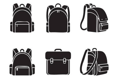 Okul Sırt Çantası Eğitim Amaçlı Koleksiyon Vektör Sanatı