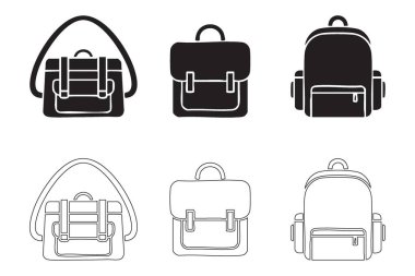 Okul Satchel Koleksiyon Vektörü Eğitim Tasarımları Grafikleri