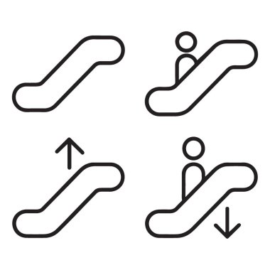 Basit Yürüyen Merdiven Pictogram İmza Vektörü Resim Tasarımı Ayarları