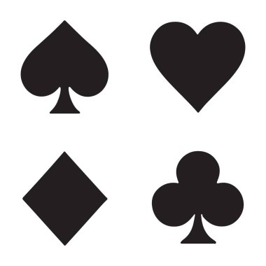 Oyun Tasarımı için Kart Giysisi Sembolleri Vektör Sanat Koleksiyonu Oynanıyor