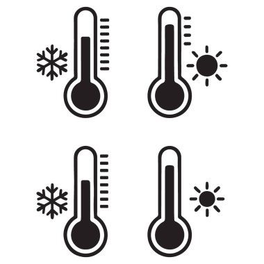 Sıcaklık Termometresi Simgesi Soğuk ve Sıcak Hava Durumu Ayarları