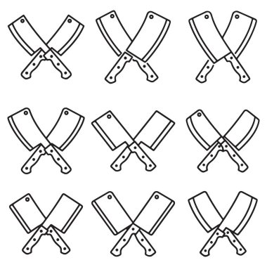 Çapraz Cleavers Kasap Çizim Örnekleri Grafiksel Elementleri