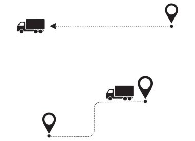 İş Lojistiği için Teslimat Kamyonu Vektör İllüstrasyonu
