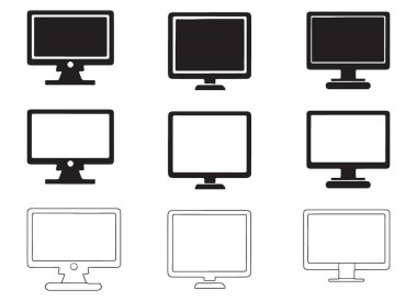 Yaratıcı Arayüz Tasarımı Konseptleri için Vektör Bilgisayar İzleyici Simgeleri