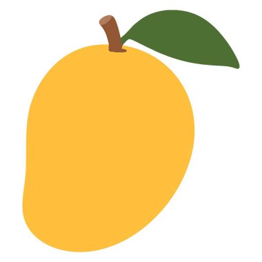 Tropikal Temalar için Parlak Sarı Mango Vektör Grafiği