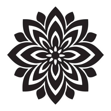 Dekorasyon ve El Sanatları için Basit Çiçek Motifi Vektör Tasarımı