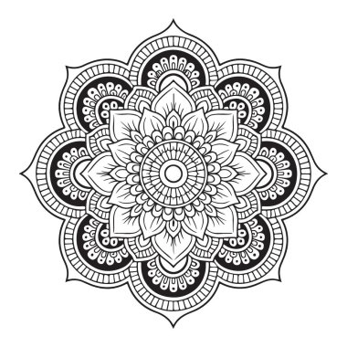 Renk ve Tasarım Projeleri için Ayrıntılı Çiçek Mandala Vektörü