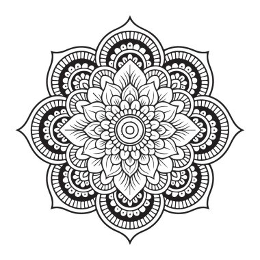 Yazdırma ve El Sanatları için Çiçek Mandala Sanat Tasarımı