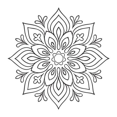 Zarif Çiçek Mandala Gevşeme Sanatı Vektör Tasarımı