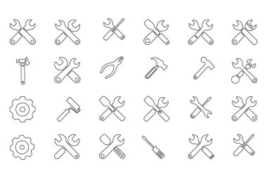 El Araçları Hattı Sanat Vektörü Grafikleri Koleksiyonu