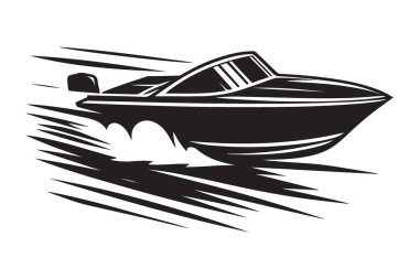 Yüksek Sürat Teknesi Heyecan Vuran Su Sporları İllüstrasyonuName