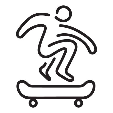 Kaykay Silueti Ekstrem Spor Yapan Patencinin Çizimi