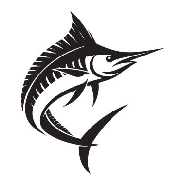 Majestic Marlin Balık Vektör Sanatı Mükemmel Bir Spor Balıkçılık Amblemi İndirin