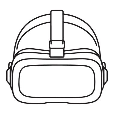 Modern Sanal Gerçeklik Kulaklık Çizgisi Sanat Vektörü Grafik Tasarımı