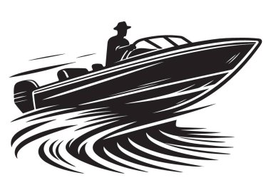 Sürat Teknesi Vektör Resimlerinin Silueti Su Sporları Tekne Macerası