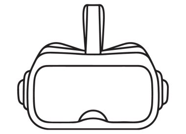 Sanal Gerçeklik Kulaklığı Vektör İllüstrasyon VR Oyun Teknolojisi Tasarımı