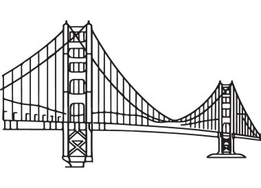 Golden Gate Köprüsü İllüstrasyonu Mühendislik Sanatının Mucizesi