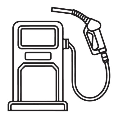 Benzin İstasyonu Pompa Siluet Vektör Benzin İhtiyacı İllüstrasyonu