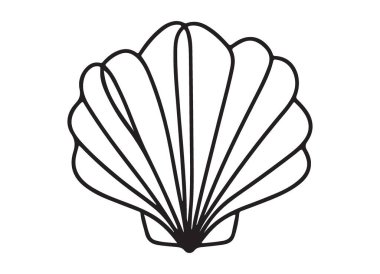 Plaj ve Kıyı Tasarımı Temaları için Zarif Deniz Kabuğu Vektör İllüstrasyonu