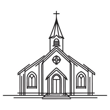 Dini Grafik Tasarım Projeleri için Minimalist Kilise Vektör İllüstrasyonu
