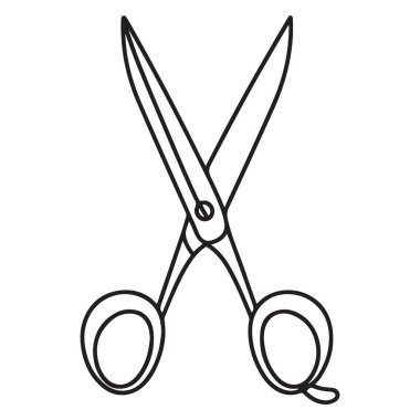 Keskin Makas Vektör Çizgisi Kesme ve Oluşturma Sanatı Aracı