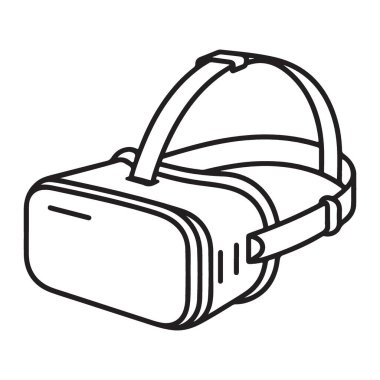 Sanal Gerçeklik Kulaklığı Vektörü Çevrimdışı Dijital Dünyalar Keşfet