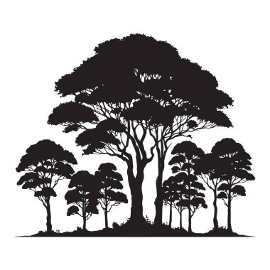 Doğa Ağacı Manzarası için Orman Silüeti Görünümü