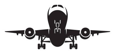 Seyahat için yaklaşan bir uçağın silüeti.