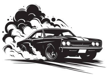 Smoke and Speed ile Klasik Kaslı Araba Yakma Çizimi