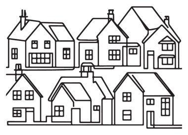 House Row Komşuluk Vektörü Görüntü Ev Gayrimenkul Kavramı