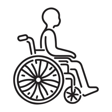 Seçkin Tasarım ve Farkındalık için Erişilebilirlik Tekerlekli Sandalyesi İllüstrasyon Vektörü