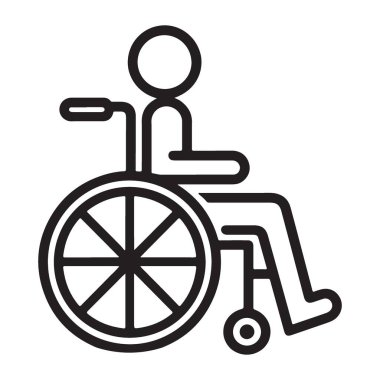 Basit Tekerlekli Sandalye Simgesi Tıbbi Erişilebilirlik Desteği