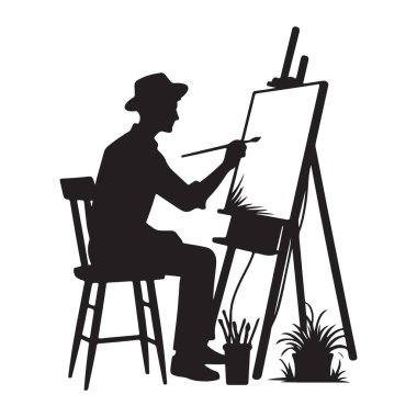 Easel Siluet Ressamlığı Açık Hava Resimlerinde Sanatçı