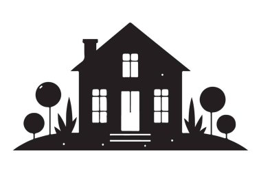 Samimi Bir Evin Siluet Ev Vektörü ResmiComment