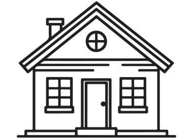 Emlak Temaları için Basit Ev Resimleri Vektör Grafiği