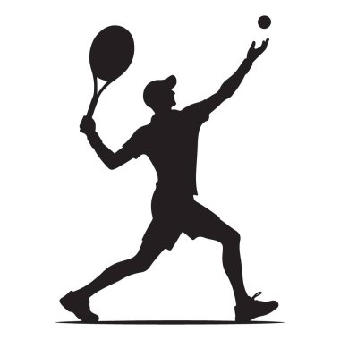 Güçlü Tenis Servisi Silueti Çarpışma Anını Yakalıyor