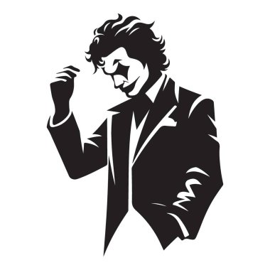 Joker Karakteri Silueti Dramatik Kötü Kötü Adam Gizemli Karanlık figür