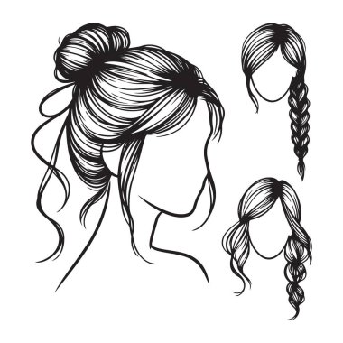 Saç stili Fikirleri Çeşitli Kadın Saç Tarzı Silüeti Resimleri