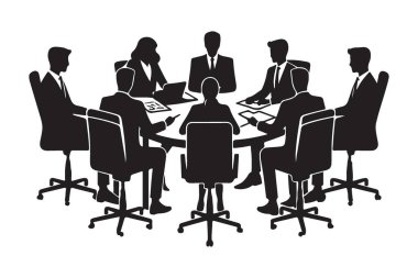 İş Toplantısı Vektör İllüstrasyon Ekibi İşbirliği ve Tartışma Grafik Sanatı