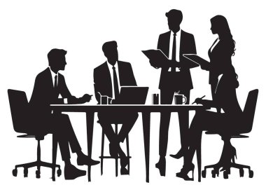 İş Toplantısı Siluet Resmetme Takım Çalışması ve İşbirliği Tasarımı