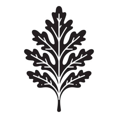 Botanik ve Ekolojik Projeler için Ayrıntılı Meşe Yaprağı Vektör İllüstrasyonu