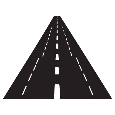 Silueti işaretleyen tek bir yol şeridi manzarası