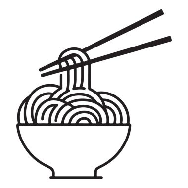 Yemek çubuklarıyla nefis Ramen Kasesi Bir Asya Lokumu