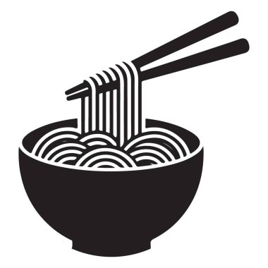 Lezzetli Ramen Erişteli Siluet Görüntü Tabağındaki Çubuklarla