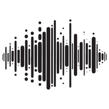 Yuvarlak Segmentlerle Ses Dalgası Vektör İllüstrasyonu