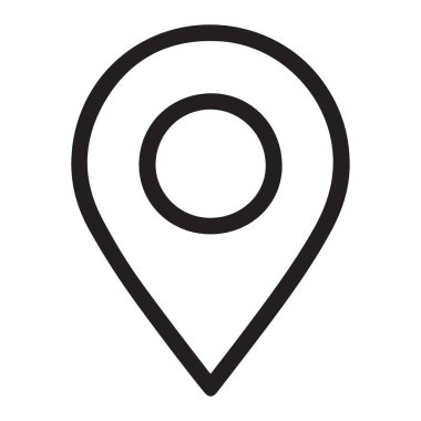 Basit konum pin haritası simgesi vektör illüstrasyonu