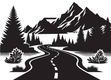 Dağlı ve ağaçlı manzara yolu resimli seyahat macerası